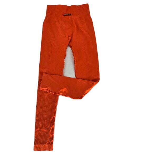 Bo+Tee Ribbed Waist Seamless Intensity Leggings Deep Orange Small - Picture 6 of 7